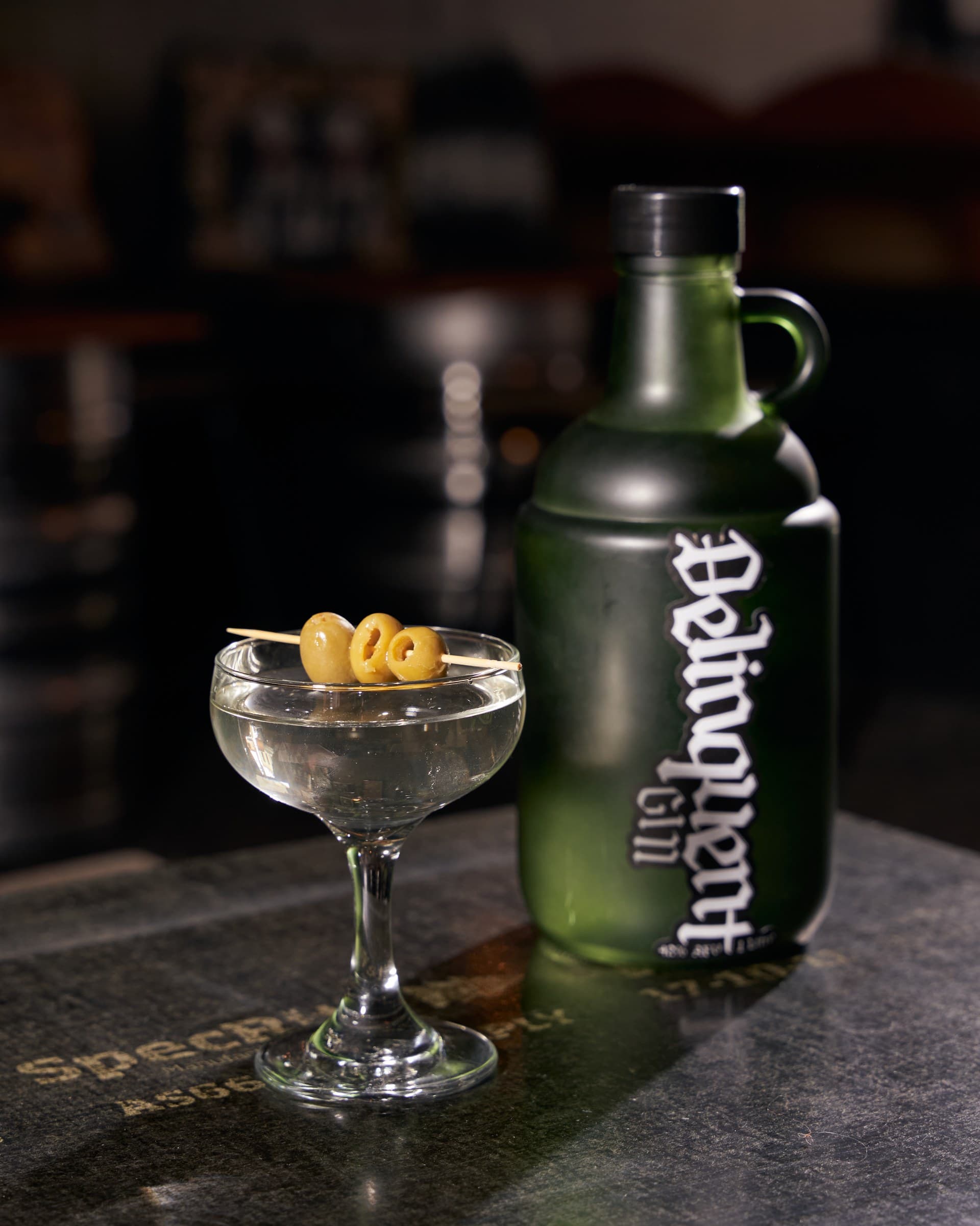 Dirty Martini with Delinquent Gin